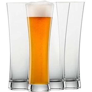 SCHOTT ZWIESEL Tarwebierglas bier Basic 0,5 l (set van 4), rechte tarweglazen voor tarwebier, vaatwasmachinebestendige Tritan-kristalglazen, Made in Germany (artikelnr. 130007)