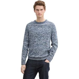 TOM TAILOR heren trui, 37423 - Navy Mystical Blue Multicolor, XL