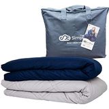 Tweepersoons Verzwaringsdeken Set Katoen 13 KG – Weighted Blanket – Zware Deken 2 persoons – 200 x 220 cm – Blauw