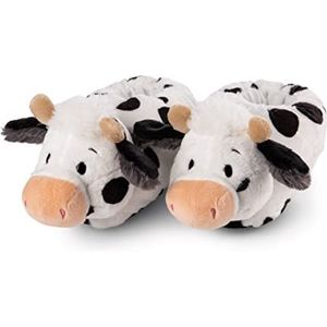 Pantoffel koe Cowluna maat (M) 34-37 wit - Duurzame warme knuffelpantoffels voor jongens en meisjes - dierenschoenen met antislipzolen - pantoffels