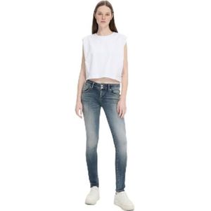 LTB Jeans Dames Molly M - Slim Fit met gemiddelde taille en ritssluiting in blauw van katoenmix - Maat W24L34, Vondra Wash 55180, 24W x 34L