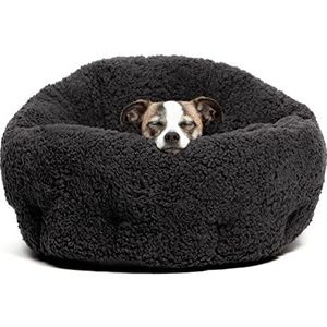 Best Friends by Sheri OrthoComfort Deep Dish Cuddler Sherpa katten- en hondenbed, zwart, standaard