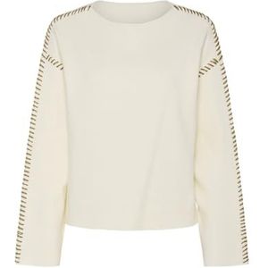 YAS - YASSTITCHA - Gebreide Trui - Donkerbeige / Wit