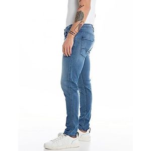Replay Bronny Powerstretch denim jeans voor heren, 007, donkerblauw, 34W x 32L