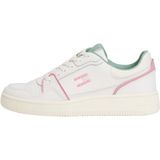 TOMMY JEANS - TJW RETRO BASKET SNEAKER - Wit/Roze - Plateausneakers