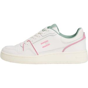 TOMMY JEANS - TJW RETRO BASKET SNEAKER - Wit/Roze - Plateausneakers