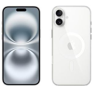 Apple iPhone 16 Plus (256 GB) - Wit + Doorzichtig hoesje met MagSafe