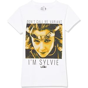 Marvel Little Big Loki Sylvie Speaks Girls T-shirt met korte mouwen, wit, groot, wit, L, wit, L, Wit, L