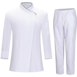 MISEMIYA Chef 731-8312 Hosteleria Uniform voor dames, kookjas en broek voor dames, Wit, 4XL