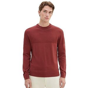 TOM TAILOR Heren gebreide trui van katoen, 32220-Burned Bordeaux Red, XL