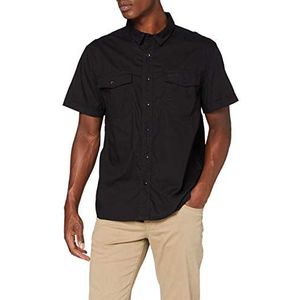 Brandit ROADSTAR Shirt korte mouwen vrije tijd overhemd geruit heren houten case geruit, zwart, 3XL