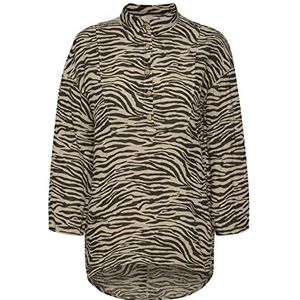 Cream CRBellis Linen Tunic Shirt, Zebra, L/XL Vrouwen, Zebra, L/XL