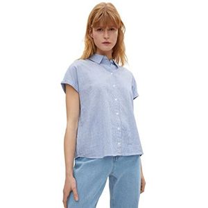 TOM TAILOR Denim Dames blouse met strepen 1030250, 26661 - Small Blue White Stripe, XS