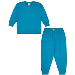 loud + proud Uniseks kinderen effen fijne rib, biologisch katoen en GOTS-gecertificeerd pyjamaset, petrol, 110-116