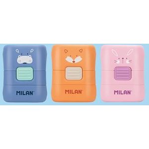 Displaybox 16 elastieken met COMPACT borstel, speciale serie Funny Animals MILAN®