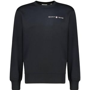 GANT Heren bedrukt Graphic C-Neck Sweat Sweatshirt, zwart, L