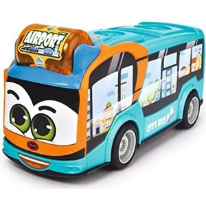 ABC rammelbus, duwauto voor baby's en peuters vanaf 1 jaar, met draaibare rammelaar en duwelementen, speelgoed ter bevordering van de motoriek
