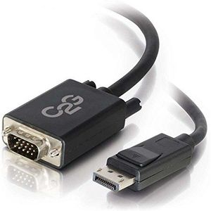 C2G 2m DisplayPort manspersoon to VGA manspersoon Computer Monitor Adapter Kabel Zwart