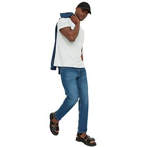 Trendyol Lacivert Man Relax Fit Jeans voor heren, marineblauw, 42