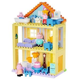 BIG Spielwarenfabrik 800057164 - Peppa Pig Bloxx, Famile Huis, 86-delig, constructiespeelgoed, past op andere merken, vanaf 1,5 jaar,Multi kleuren