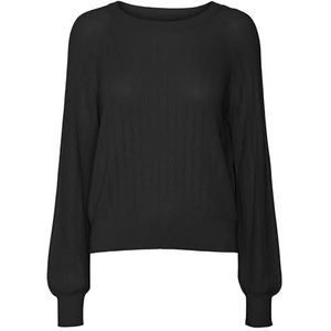 VERO MODA VMNEWLEXSUN Stitch LS O-Neck Pullover GA, zwart, XS