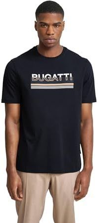 Bugatti Herren T-shirt met rubberen logo-opdruk