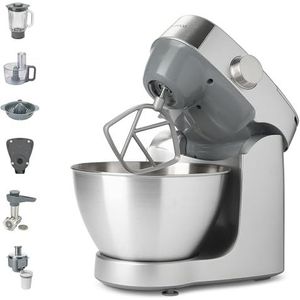 Kenwood Prospero+ KHC29A.R0SI Keukenmachine, 4,3 L roestvrijstalen kom, incl. 10-delige accessoireset met vleesmolen, glazenmixer, citruspers, sapcentrifuge en meer, incl. EasyWeigh-weegschaal, 1000