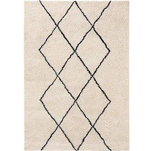 benuta Pure wollen tapijt Berber - 100% wol handgeknoopt - rechthoekig en in stijl: Berber, Geometrisch, Traditioneel, Hygge & Cozy, Minimalistisch, Natuurlijk - Gemakkelijk te onderhouden voor |