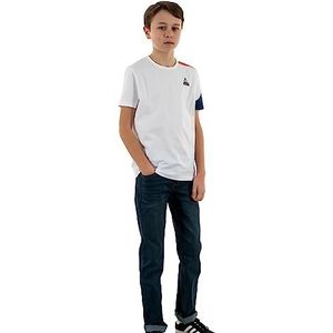 Le Coq Sportif Uniseks T-shirt voor kinderen, Nieuw optisch wit, 6 Jaar