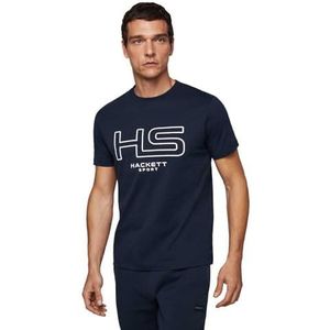 Hackett London Heren linnen JSY Soft Trim T-shirt, blauw (Navy), XS, Blauw (zwart), XS