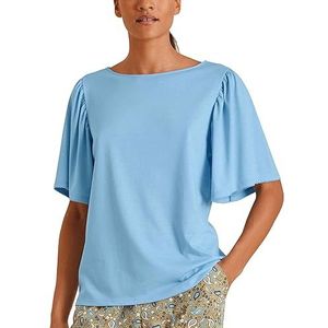 Calida Dames, tanktop, uit de serie Favourites, shirt met korte mouwen, van 50% katoen, Placid Blue, 48/50 NL