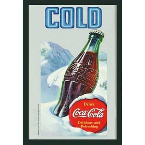 empireposter - Coca Cola - koud - grootte (cm), ca. 20x30 - Bedrukte spiegel, NIEUW - beschrijving: - Bedrukte wandspiegel met zwart kunststof frame in houtlook -