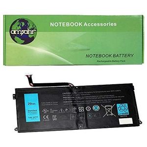amsahr 427TY-03 Vervangende batterij voor Dell Tablet DXR10, 05F3F9, P12GZ1-01-N01, PGF3592A5A (omvat stereo oortelefoons), 3,7 V, 7695 mAh/29 Wh, 2 Cell zwart