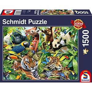 Schmidt Spiele 57385 Kleurrijke dierenwereld, puzzel van 1500 stukjes