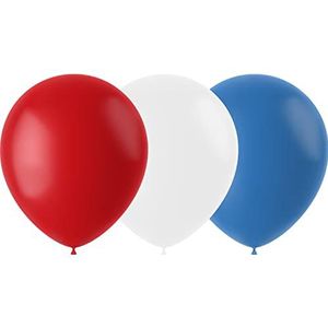 Folat 31090 Ballonnen Rood-Wit-Blauw 23cm - 50 stuks WK EK voetbal Oranje Nederlands elftal