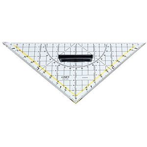 Linex 2621GH Geometrische driehoek met handgreep, hypotenuse 22,5 cm van kunststof, facet, verticale rand