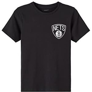 NAME IT Jongens NKMABDIEL NBA SS TOP Box OUS T-shirt, Zwart, 116, zwart, 116 cm
