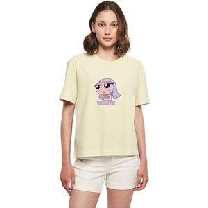 Miss Tee Dames T-shirt Whatever Tee, casual T-shirt met print op de voorkant, relaxed fit, katoen, maten XS - 5XL, Softyellow, XXL