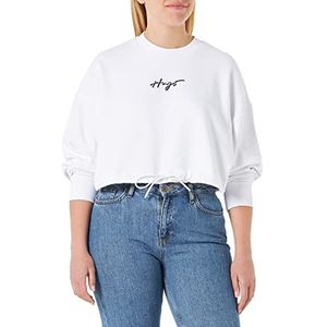 HUGO Dames Delive Sweatshirt, White100, XL, White100, XL