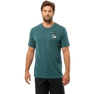 Jack Wolfskin Vonnan S/S Graphic T M T-shirt, smaragd L, heren, Emerald, L