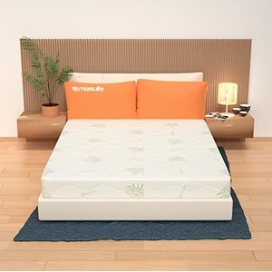 MiaSuite matras voor tweepersoonsbed, afneembare overtrek van schuimstof, 160 x 195, hoogte 25 cm, geheugenschuim 6 cm, orthopedische matras met medisch apparaat
