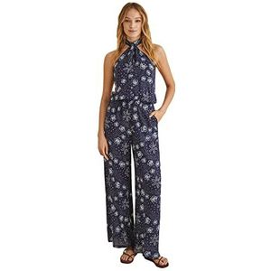 women'secret Jumpsuit voor dames, blauwe print, L