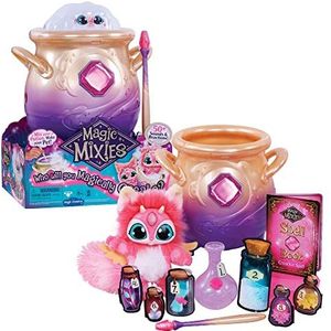 giochi preziosi s.p.a My Magic Mixies pluche dier, roze, interactief toverspeelgoed met waterketel, lichten en geluiden, misteffect, grappige pop en toverstaf (MGX00000)