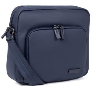 Hexagona Legend Collection, voor heren in Parijs-reportertas, blauw-in synthetisch aktetas, schooltas, schoudertas, zakelijke tas, S, blauw, One Size