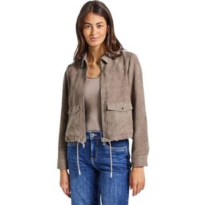 Street One Dames Corduroy jas met rits in Bruin, in size: 36