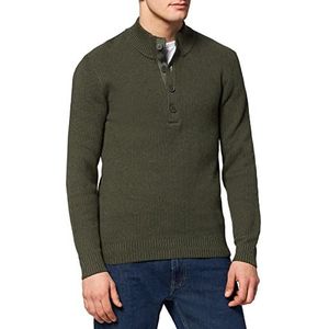 s.Oliver Heren trui lange mouwen regular fit, Khaki/Olive melange, M