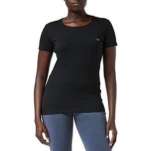 Emporio Armani Iconic Cotton T-shirt voor dames, zwart (A), XL