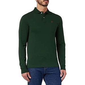 Hackett London Slim Fit Logo Ls Polo Sweater voor heren, Groen (Donkergroen), XS