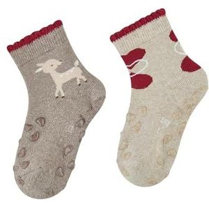 Sterntaler ABS kruipsokken, dubbelpak kitz, bruin gemêleerd, 17-18 EU