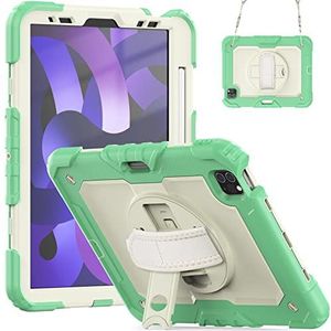 Case voor iPad Air 5e/4e generatie iPad Pro 11 Case 2021/2020/2018, met 360 Roterende Stand Handvat/Schouderriem Case voor iPad Air 5/4 10.9 Inch en iPad Pro 11 inch case (groen)